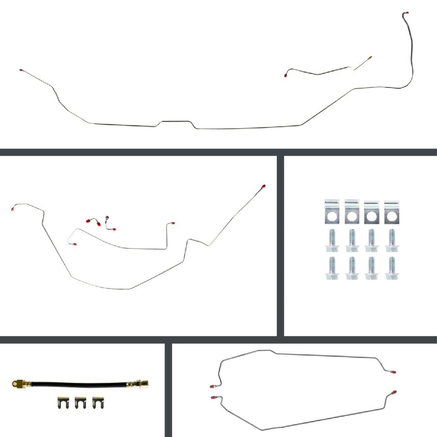 The Right Stuff 1966 GM A-Body, Pre-Bent OE Steel Front Disc Conversion 4-Wheel Brake Line Kit - (ASP66H2)