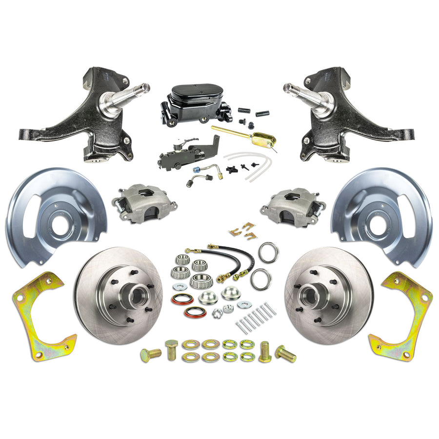 The Right Stuff 60-62 GM Truck & Suburban, 2" Drop, Manual Front Disc Brake Kit, Black Upper - (TSD6016DY)