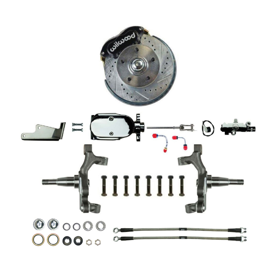 The Right Stuff 1964-72 Chevelle/GM A-Body, 2" Drop, Big Brake Front Manual Disc Conversion Kit - (AFXSD32DSX)