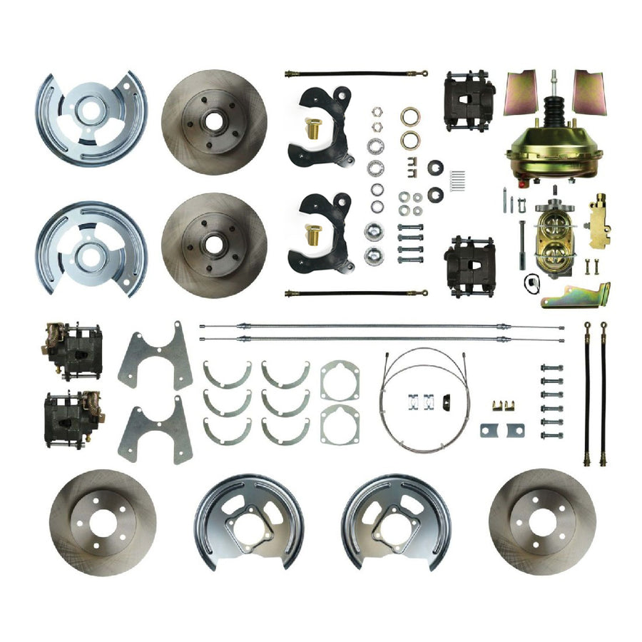 The Right Stuff 1958-64 Chevrolet Impala, 9" Booster, Power 4-Wheel Disc Brake Conversion Kit - (FSC594DCC)