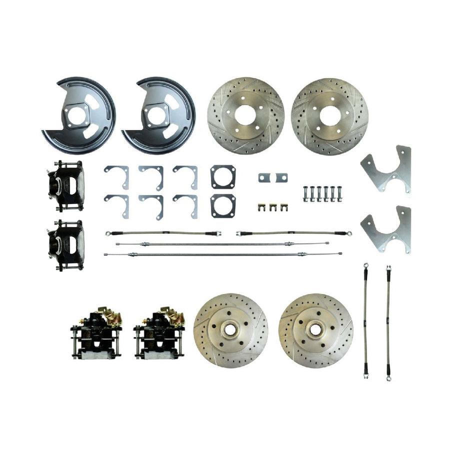 The Right Stuff 69-74 GM F/X-Body, 4-Wheel W/Rear +2 Disc Brake Conversion Kit W/Black Calipers - (F69RD05S)