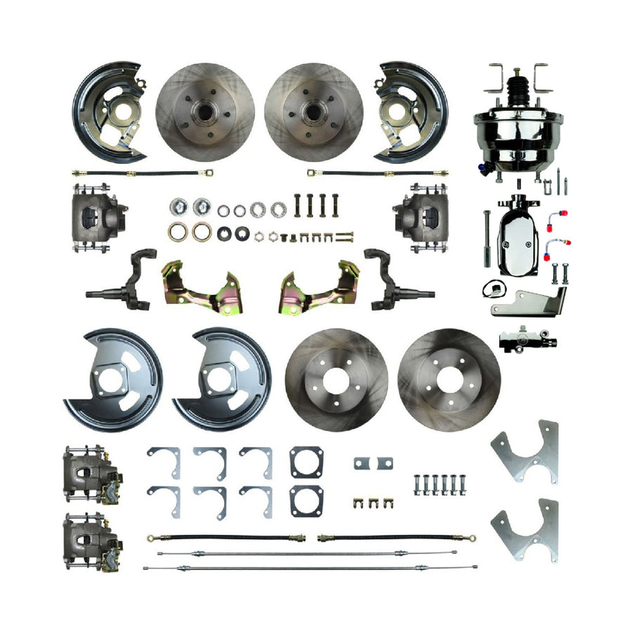 The Right Stuff 1969-74 GM A/F/X-Body, Staggered Shock, 4-Wheel Power Disc Brake Conversion - (AFXDC45CX)