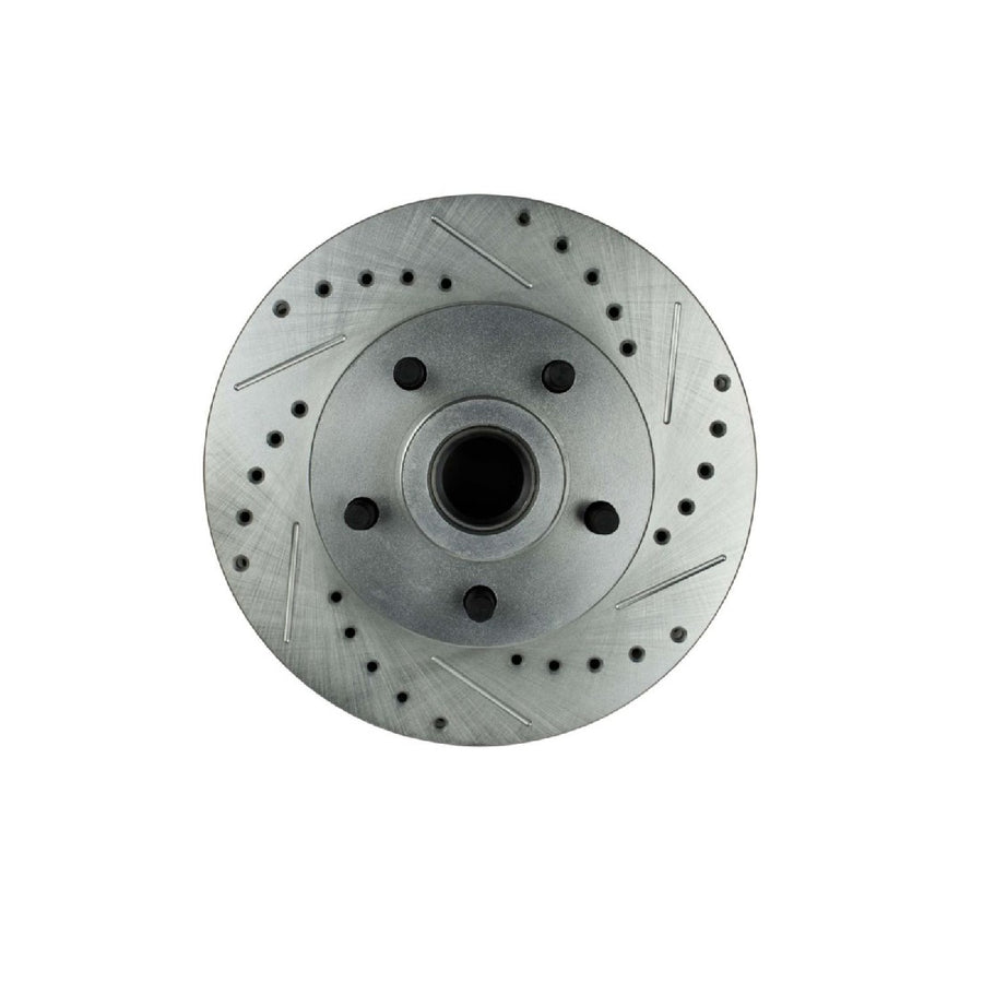 The Right Stuff 1973-76 Mopar A-Body Zinc Plated, Drilled And Slotted Front Disc Brake Rotors - (BR51ZDC)