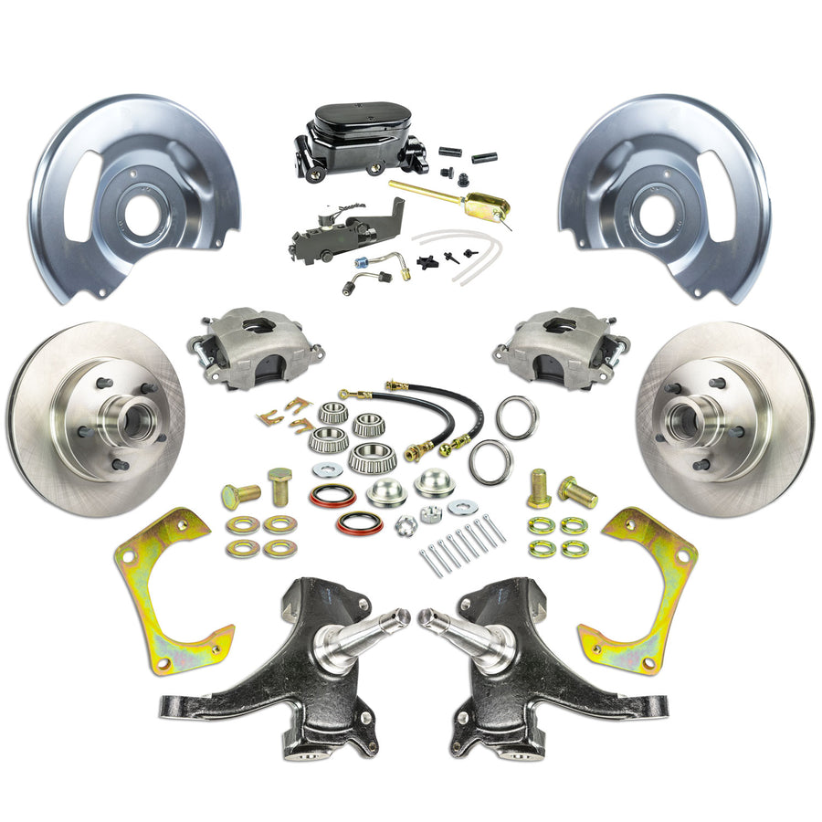 The Right Stuff 63-70 GM Truck & Suburban, 2" Drop, Manual Front Disc Brake Kit, Black Upper - (TSD6315DY)
