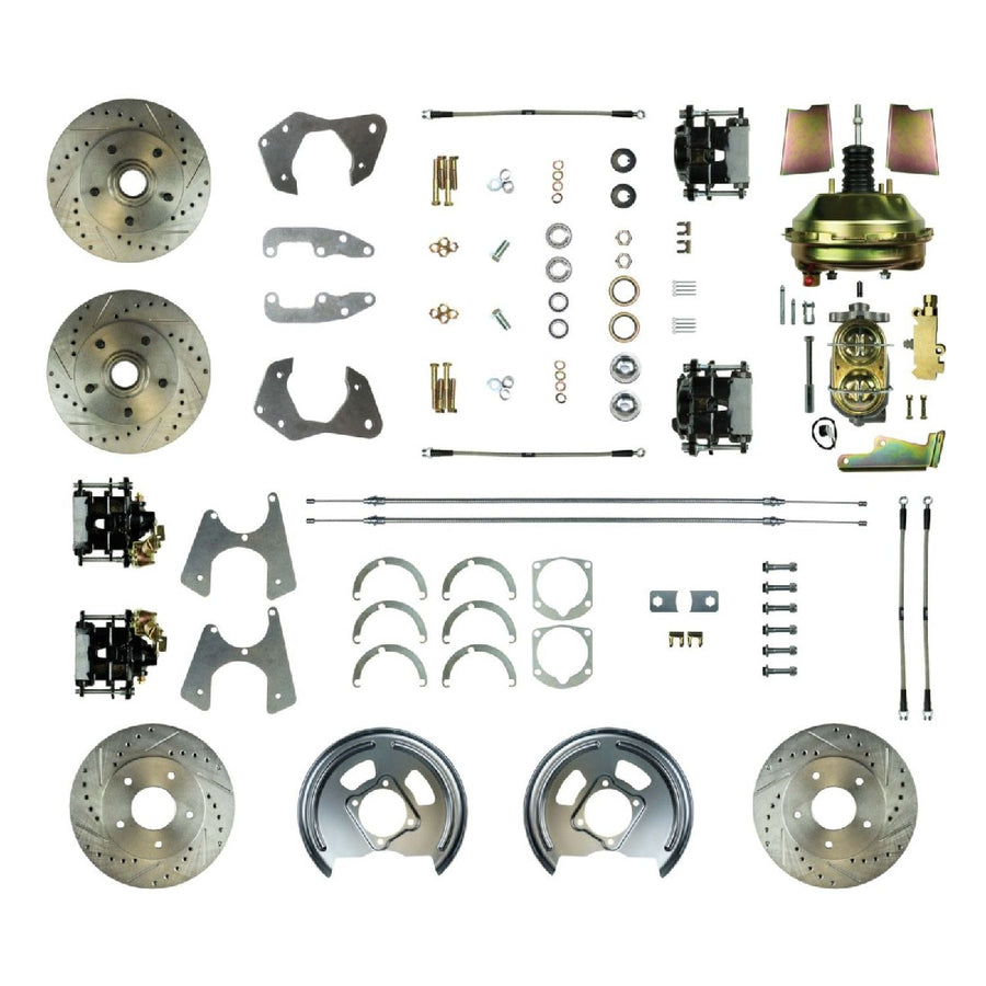 The Right Stuff 1965-68 Chevrolet Impala, 9" Booster, Power 4-Wheel Disc Brake Conversion Kit - (FSC654DCCS)