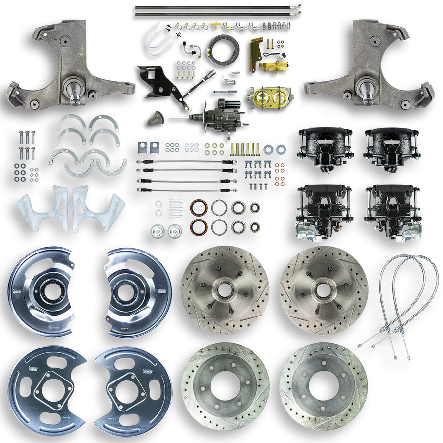 The Right Stuff 67-70 GM C10/C15 Truck/Sub 2WD, Hydraulic Brake Assist 4-Wheel Disc Brake Conv Blk Calipers - (THB6756B)