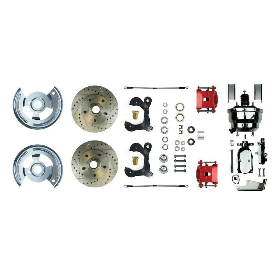 The Right Stuff 1958 Chevrolet Impala, 8" Dual Booster, Power Front Disc Brake Conversion Kit - (FSC58DCCZX)