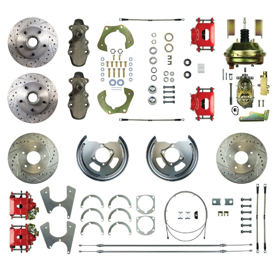 The Right Stuff 55-57 Chevrolet BelAir, Power 9" Booster 2" Drop 4-Wheel Disc Brake Conversion - (FSC554DCDZ)