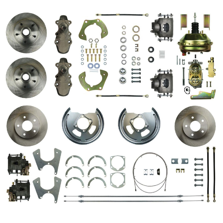 The Right Stuff 55-57 Chevrolet BelAir, Power 9" Booster 2" Drop 4-Wheel Disc Brake Conversion - (FSC554DCD)