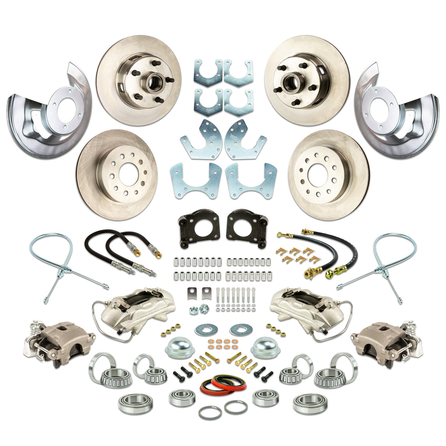 The Right Stuff 1964-73 Ford 4 Wheel Disc At-The-Wheel Conersion Kit, with Small Ford 9" or 8" Rear End - (ZWK6455)