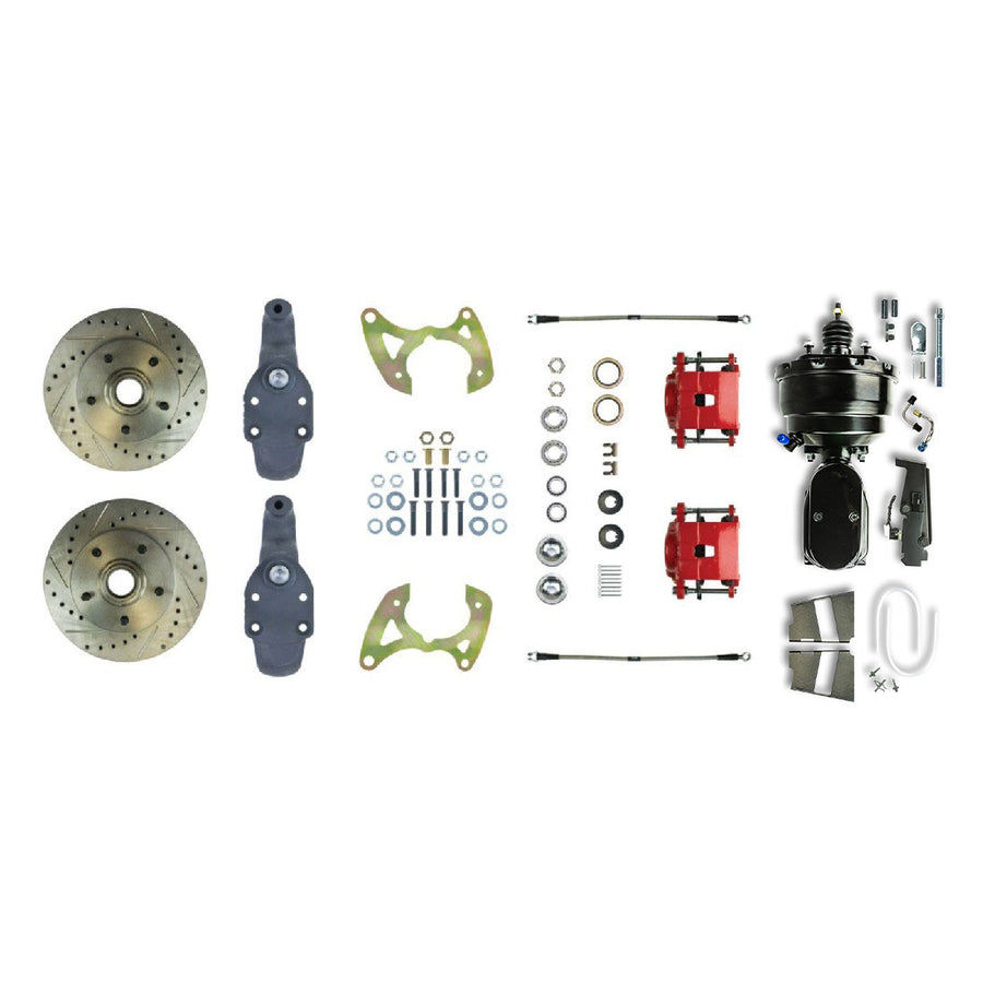 The Right Stuff 1965-70 Impala, 2" Drop, 8" Dual Booster, Power Front Disc Brake Conversion Kit - (FSC65DCDZY)