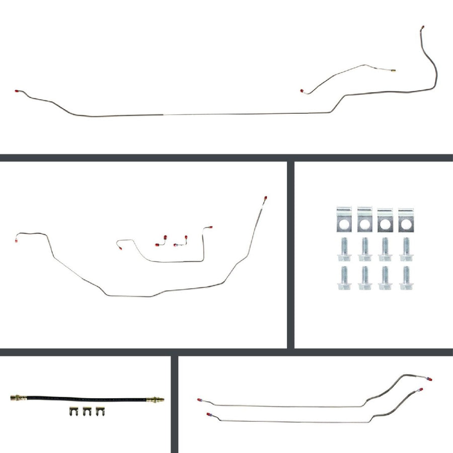 The Right Stuff 1968 GM A-Body, Pre-Bent OE Steel Front Disc Conversion 4-Wheel Brake Line Kit - (ASP68C2)