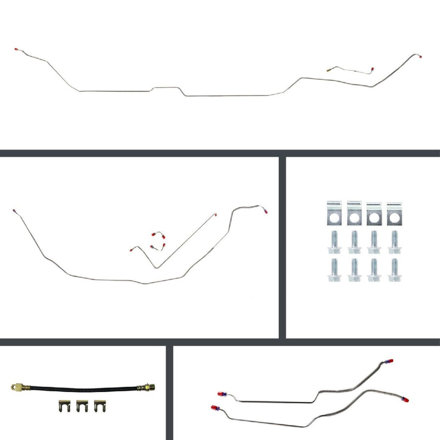 The Right Stuff 69-72 GM A-Body, Pre-Bent Stainless Front Disc Conversion 4-Wheel Brake Line Kit - (ASM69H4)