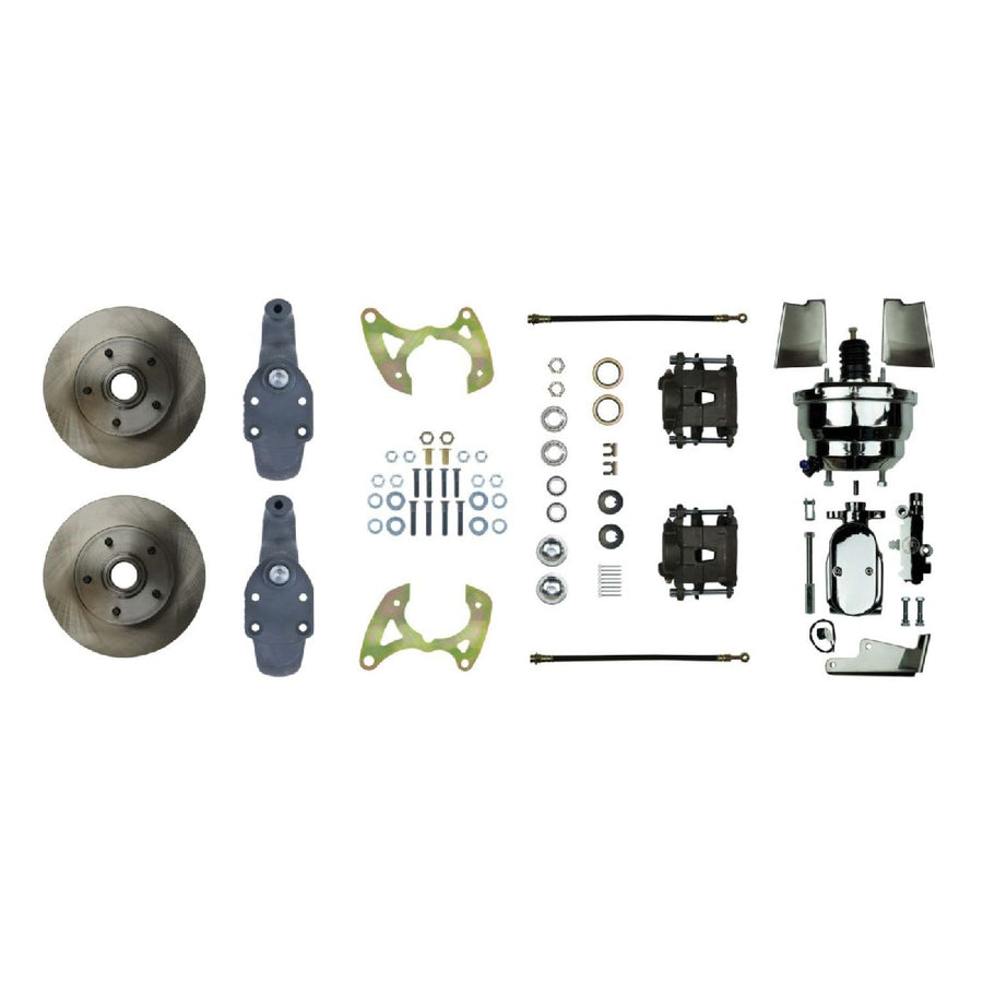 The Right Stuff 1959-64 Impala, 2"Drop, 8" Chrome Booster, Power Front Disc Brake Conversion Kit - (FSC59DCDX)