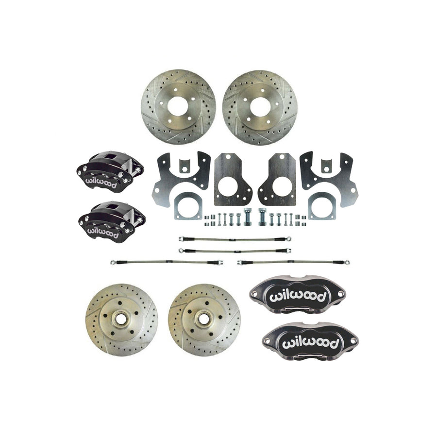 The Right Stuff 1982-92 GM F-Body, 4-Wheel W/Rear +2 Disc Brake Conversion Kit W/Black Calipers - (F82RDM282S)