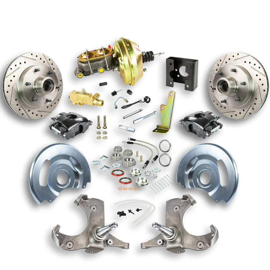 The Right Stuff 63-66 Chevrolet/GMC Truck/Suburban, Pwr Front Disc Brake Kit w/Black Calipers 6x5.5 Bolt Pattern - (TDC6326B)