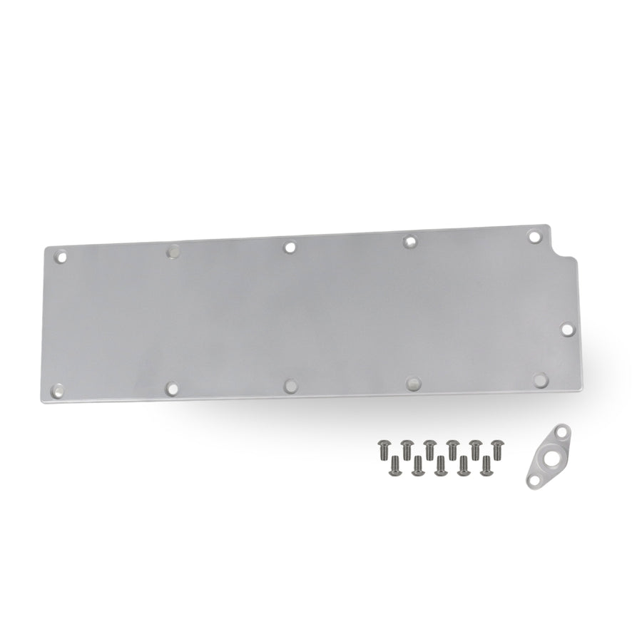 The Right Stuff Gen 4 LS Valley Cover with the Oil Pressure Sensor Adapter, Blank, Machined Accents - (G4LSVC2-S-K)