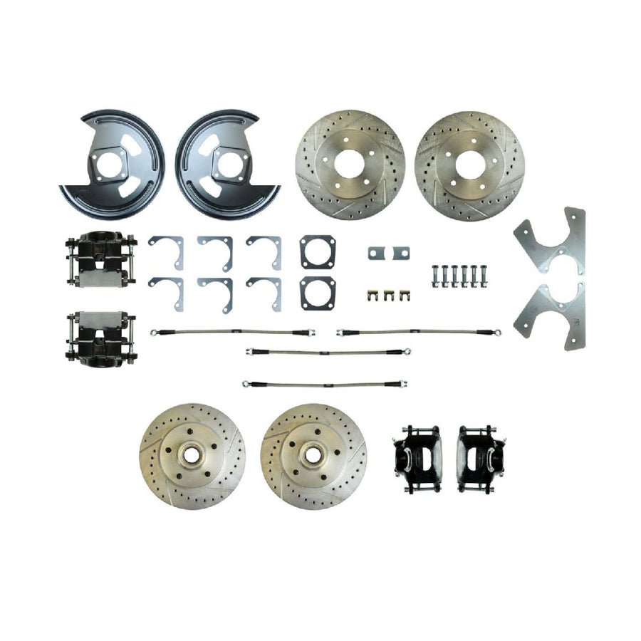 The Right Stuff 1969-72 GM A-Body Rear Brake Conversion Kit, W/Matching Front Rotors & Calipers - (A69RDM1S)