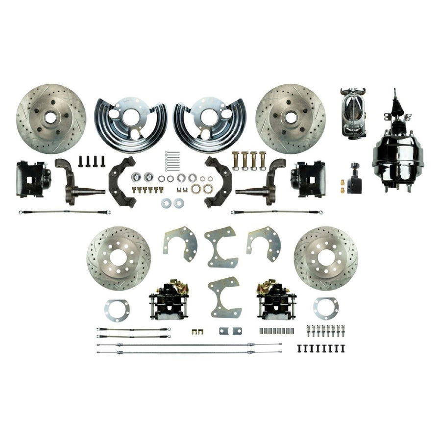 The Right Stuff 1965-72 Mopar B/E-Body, 8" Booster, 4-Wheel Power Disc Brake Conversion Kit - (MDC42DCSX)