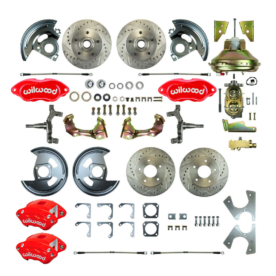 The Right Stuff 67-69 GM F-Body Non-Staggered 4 Wheel Power 2" Drop Disc Brake Conversion Kit - (AFXDC22DZ)