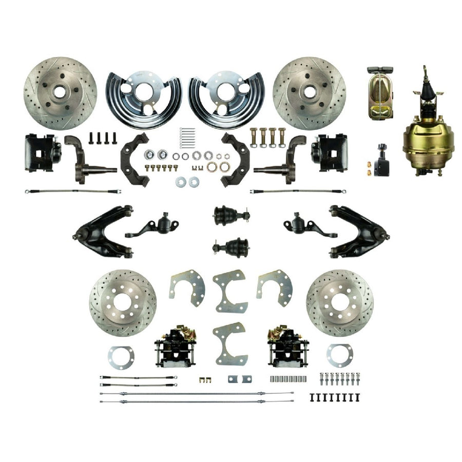 The Right Stuff 1965-76 Mopar A-Body, 8" Booster, 4-Wheel Power Disc Brake Conversion Kit - (MDC46DCS)