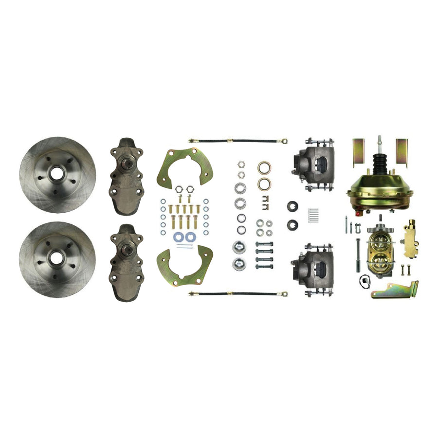The Right Stuff 1955-57 Chevrolet Bel Air, 9" Booster 2" Drop Power Front Disc Brake Conversion - (FSC55DCD)