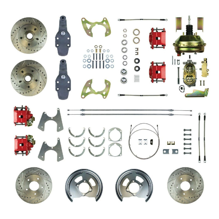 The Right Stuff 1958 Impala, 2" Drop, 9" Booster, 4-Wheel Power Disc Brake Conversion Kit - (FSC584DCDZ)