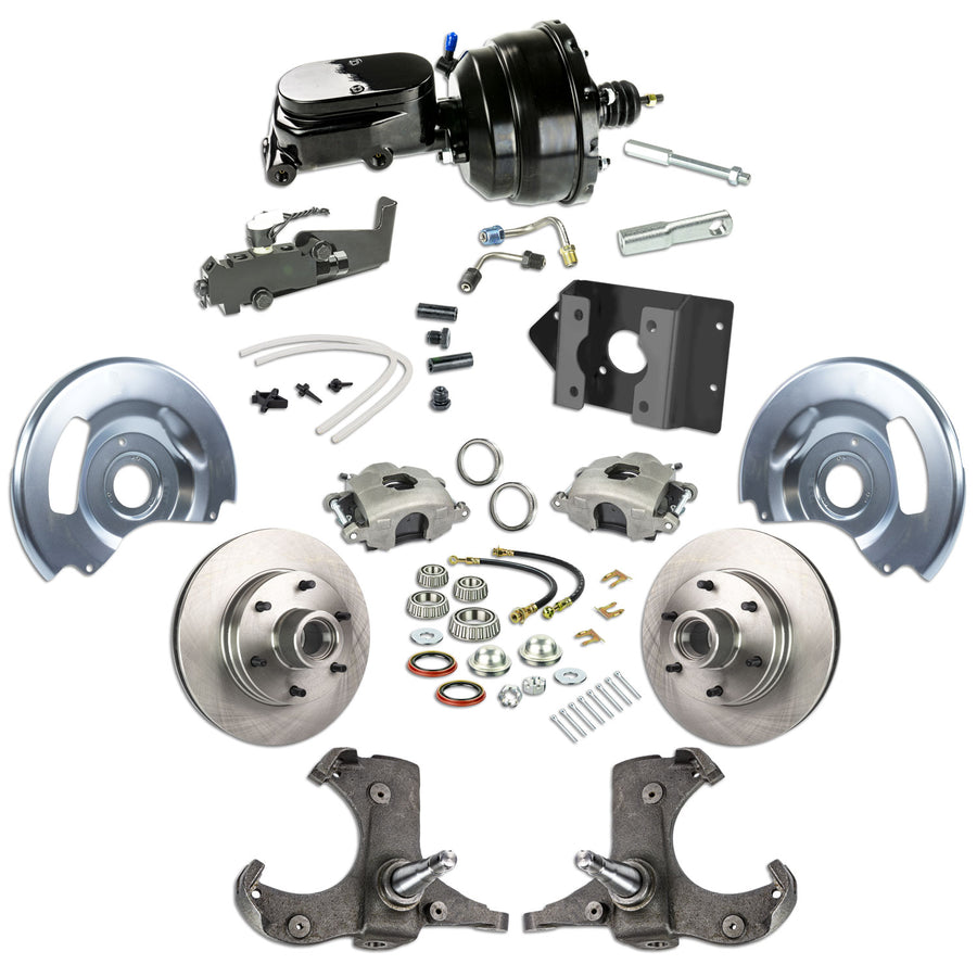 The Right Stuff 1960-1962 Chevrolet/GMC Truck/Suburban, Power Front Disc Brake Kit Black Upper 6x5.5 Bolt Pattern - (TDC6016Y)