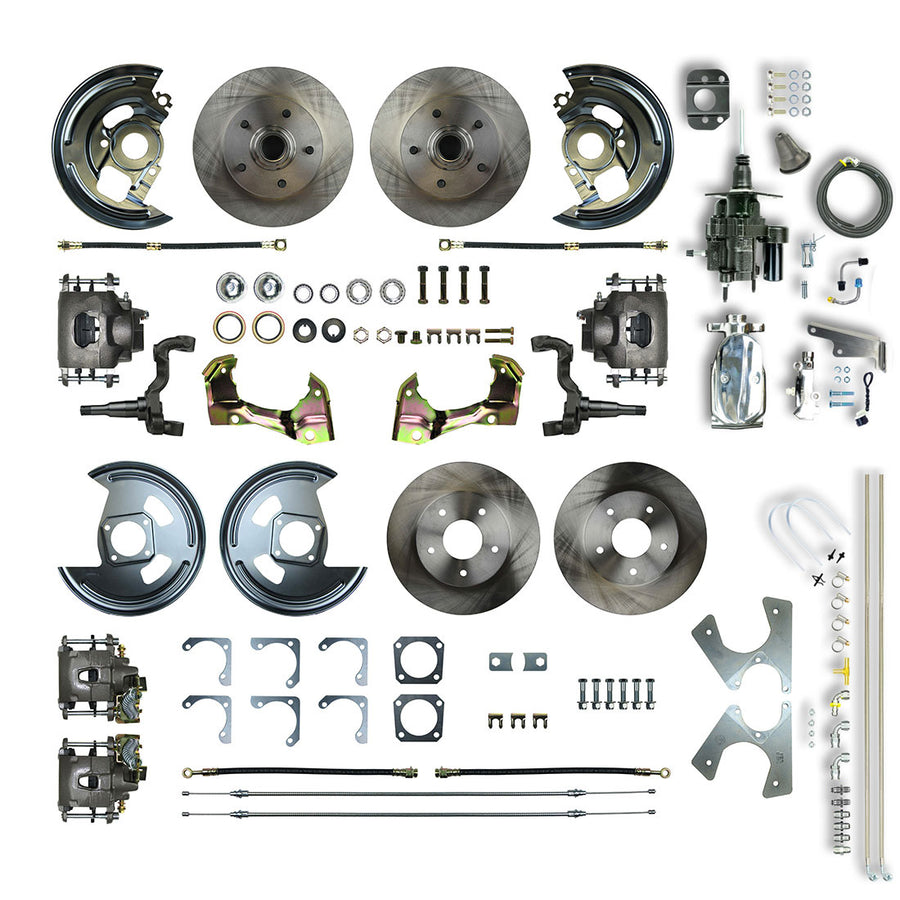 The Right Stuff 1967 GM F-Body Non-Staggered 4 Wheel Chrome Hydraulic Brake Assist Disc Conversion - (AFXHB42CX)