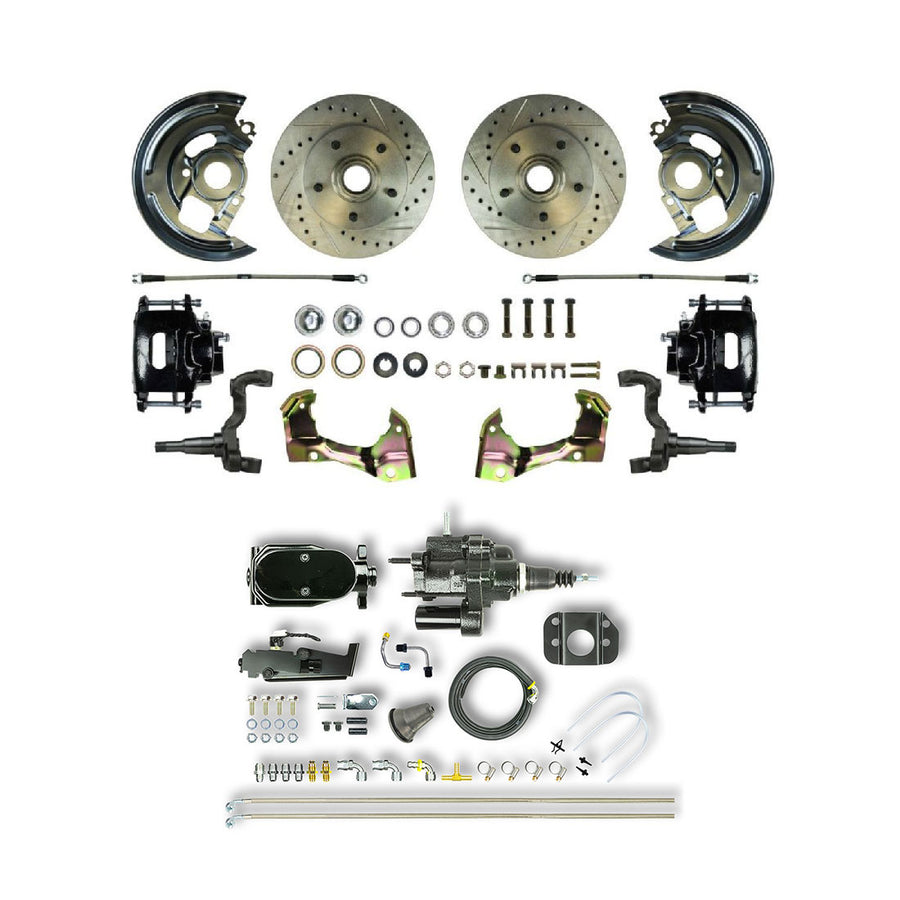 The Right Stuff 67-69 GM F/X-Body, Hydraulic Brake Assist, Front Disc Brake Kit Black Calipers Black Upper - (AFXHB02CSY)
