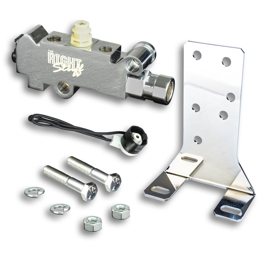 The Right Stuff 71-72 GM Factory Style Black Bottom Mount Proportioning Valve Kit Disc/Drum - (PVK41BY)
