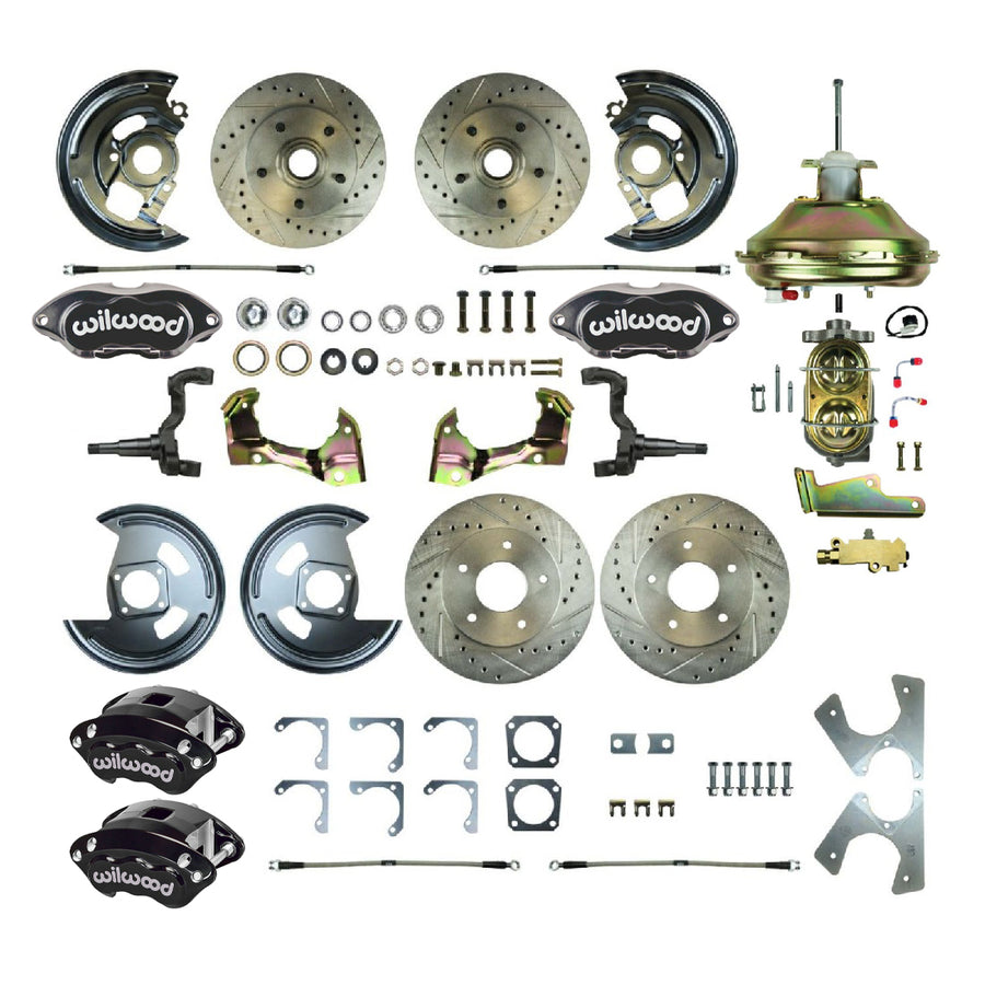 The Right Stuff 67-72 GM A-Body, Power 11" Booster, Show N Go 4-Wheel Disc Brake Conversion Kit - (AFXDC26CS)