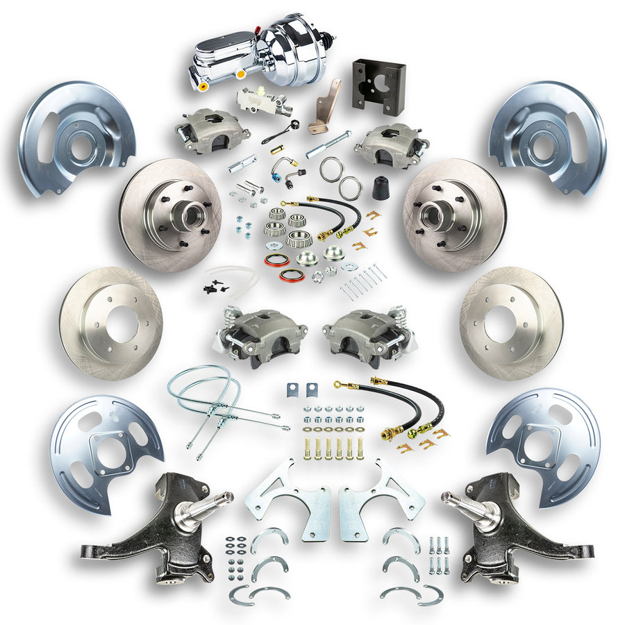 The Right Stuff 63-66 GM C10/C15 Truck/Suburban W/2WD, Pwr 4-Wheel Disc Brake Kit, Chrome Upper 6x5.5 Bolt Pattern - (TDC6356X)