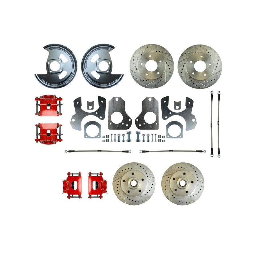 The Right Stuff 82-88 GM G-Body Rear Brake Conversion Kit With Matching Front Rotors & Calipers - (A82RDM78Z)