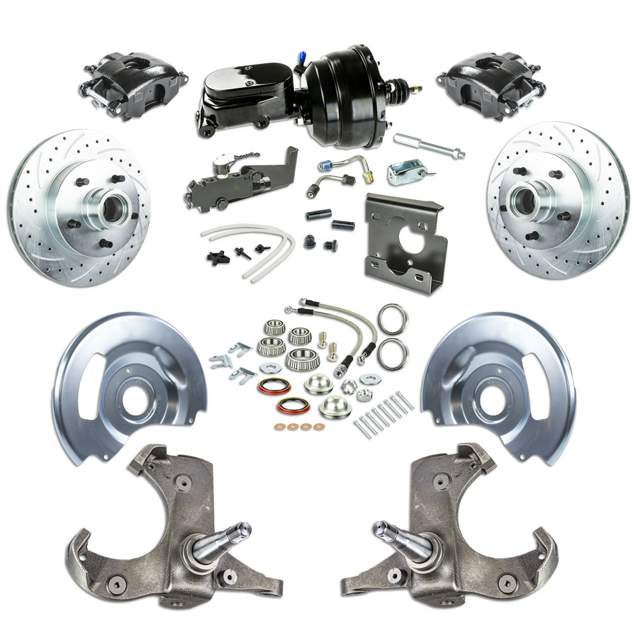 The Right Stuff 67-70 GM C10/C15 Truck/Sub w/2WD Power Front Disc Brakes, Blk Calipers Blk Upper 5x5 Bolt Pattern - (TDC6725BY)