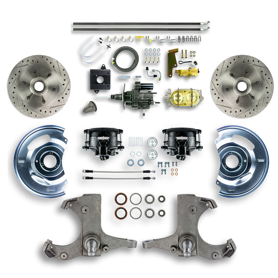 The Right Stuff 1960-62 Chevrolet/GMC Truck/Suburban, Hydraulic Brake Assist Front Disc Conv Blk Calipers - (THB6016B)