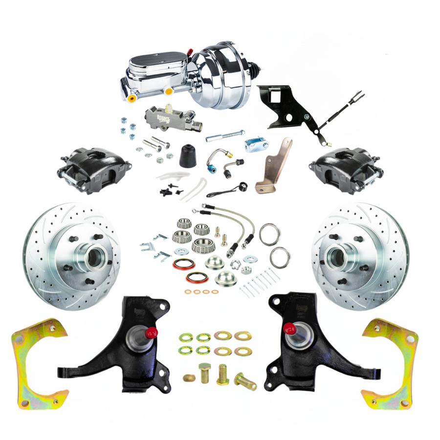 The Right Stuff 71-72 GM C10/15 Trk/Sub, 2" Drop, Pwr Front Disc Kit, Blk Calipers, Chrome Upper - (TDC7125DBX)