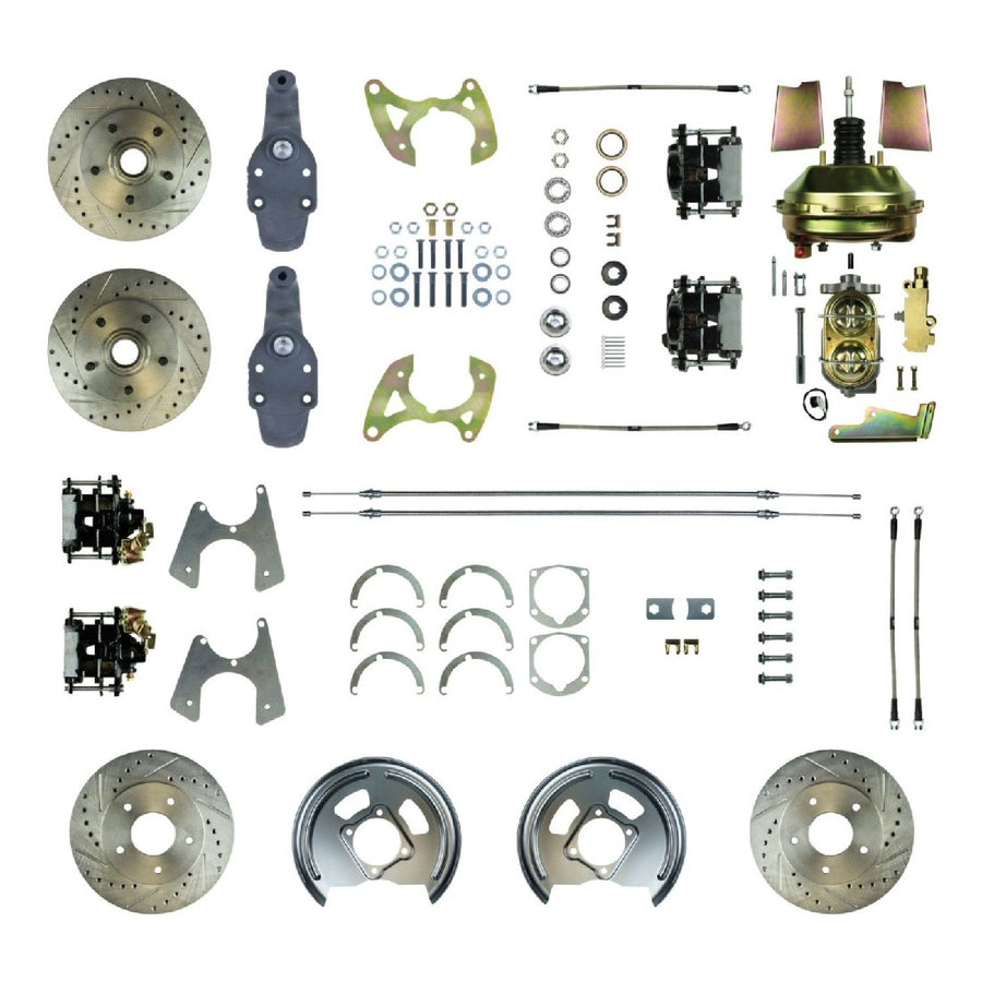 The Right Stuff 1965-70 Impala, 2" Drop, 9" Booster, Power 4-Wheel Disc Brake Conversion Kit - (FSC654DCDS)