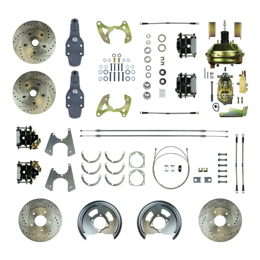 The Right Stuff 1958 Impala, 2" Drop, 9" Booster, 4-Wheel Power Disc Brake Conversion Kit - (FSC584DCDS)
