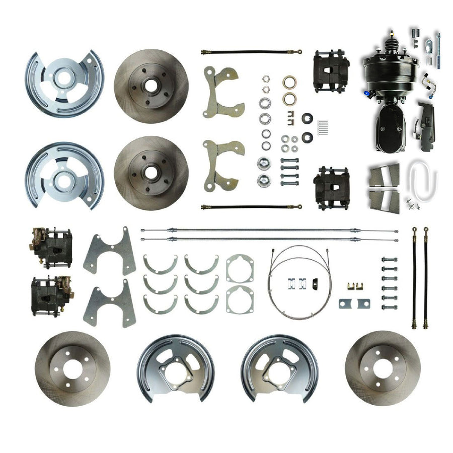 The Right Stuff 1958-64 Chevrolet Impala, 8" Booster, Power 4-Wheel Disc Brake Conversion Kit - (FSC594DCCY)