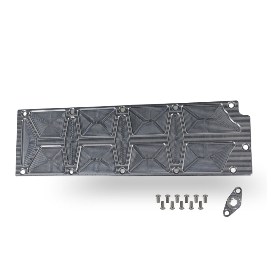 The Right Stuff Gen 4 LS Valley Cover with Oil Pressure Sensor Adapter, Pocketed, Natural Machined - (G4LSVCP2-K)