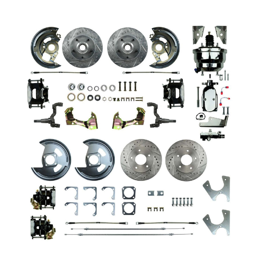 The Right Stuff 1969-74 GM A/F/X-Body, Staggered Shock, 4-Wheel Power Disc Brake Conversion - (AFXDC45CSX)