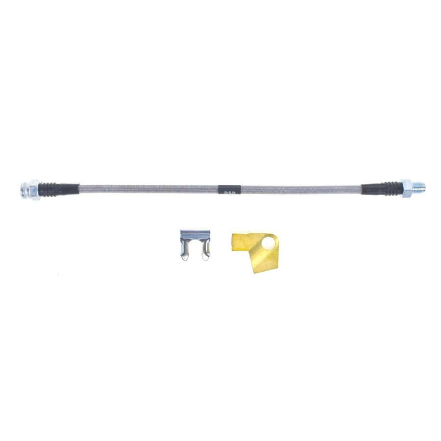 The Right Stuff Mopar B-Body 8 3/4" Rear Brake Flex Hydraulic Hose - Rear Stainless Steel - (FH92S)