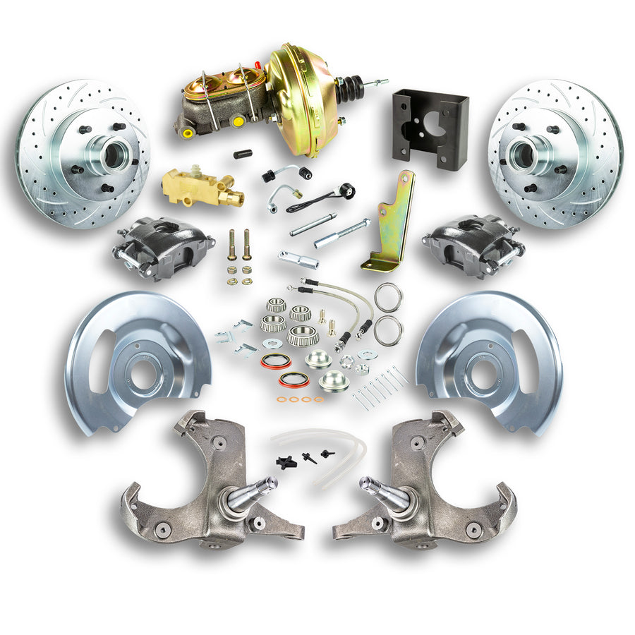 The Right Stuff 63-66 Chevrolet/GMC Truck/Suburban, Pwr Front Disc Brake Kit w/Black Calipers 5x5 Bolt Pattern - (TDC6325B)