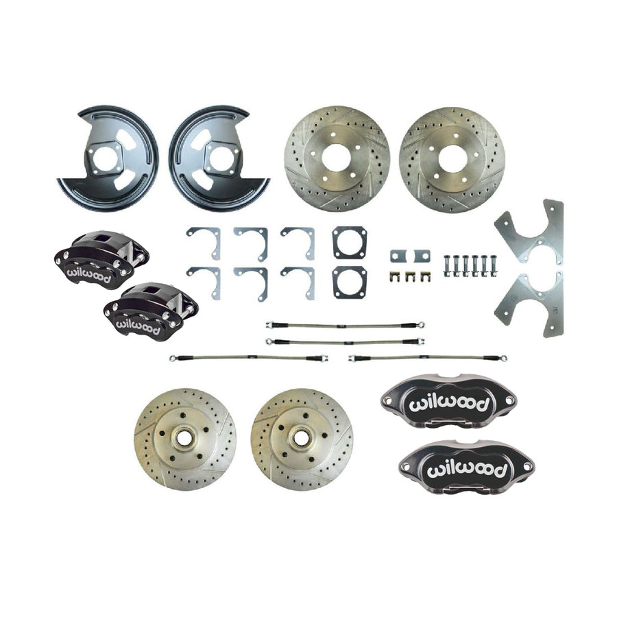 The Right Stuff 1969-72 GM A-Body Rear Brake Conversion Kit, W/Matching Front Rotors & Calipers - (A69RDM21S)