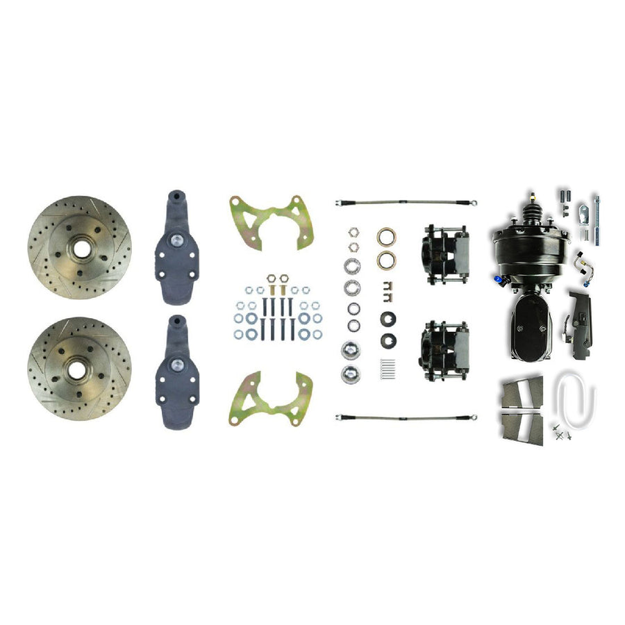 The Right Stuff 1965-70 Impala, 2" Drop, 8" Dual Booster, Power Front Disc Brake Conversion Kit - (FSC65DCDSY)