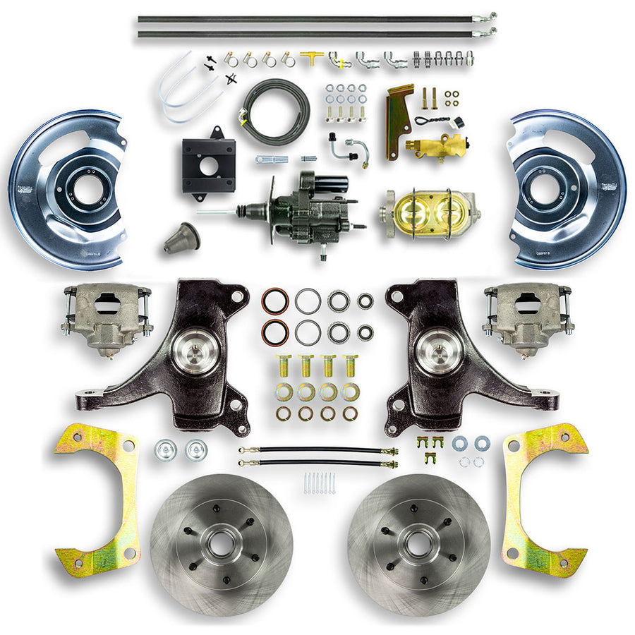 The Right Stuff 60-62 Chevy/GMC Truck/Suburban 2" Drop, Hydraulic Brake Assist Front Disc Brake Conversion - (THB6016D)