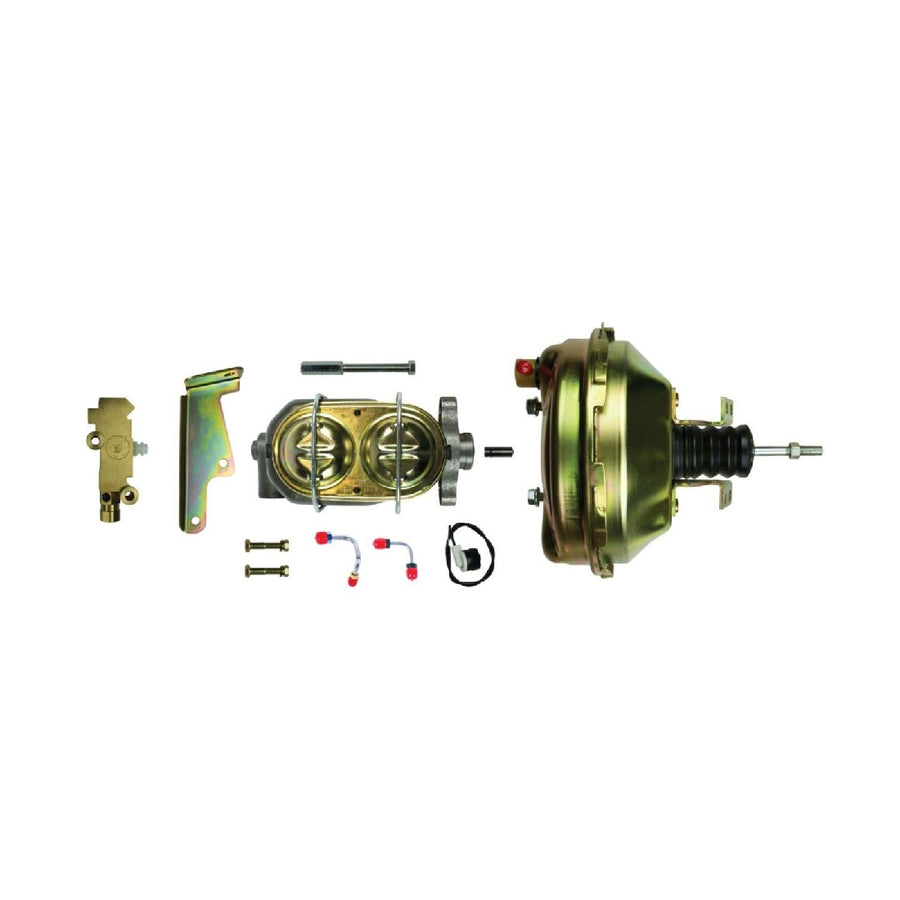 The Right Stuff 1964-74 GM A/F/X-Body Complete Upper Assembly with Delco Style 9" Booster, Master Cylinder and Proportioning Valve Combination Kit for Disc/Disc - (G91210572)