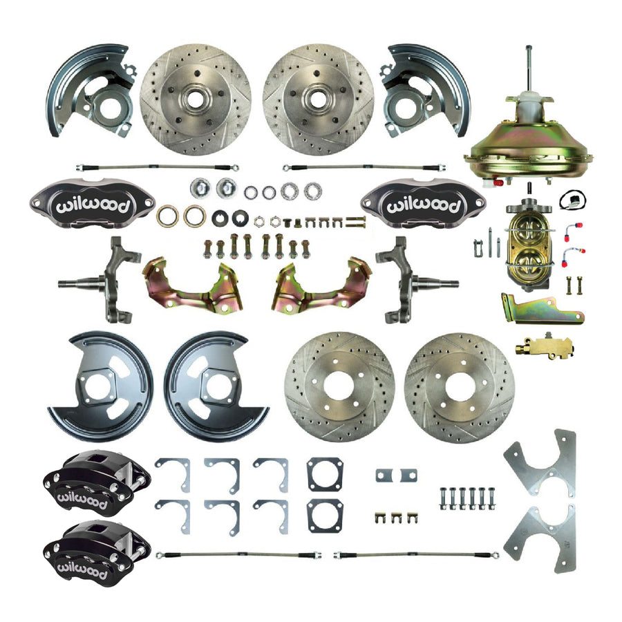 The Right Stuff 67-72 GM A-Body, Power 11" Booster, 2" Drop, 4-Wheel Disc Brake Conversion Kit - (AFXDC26DS)