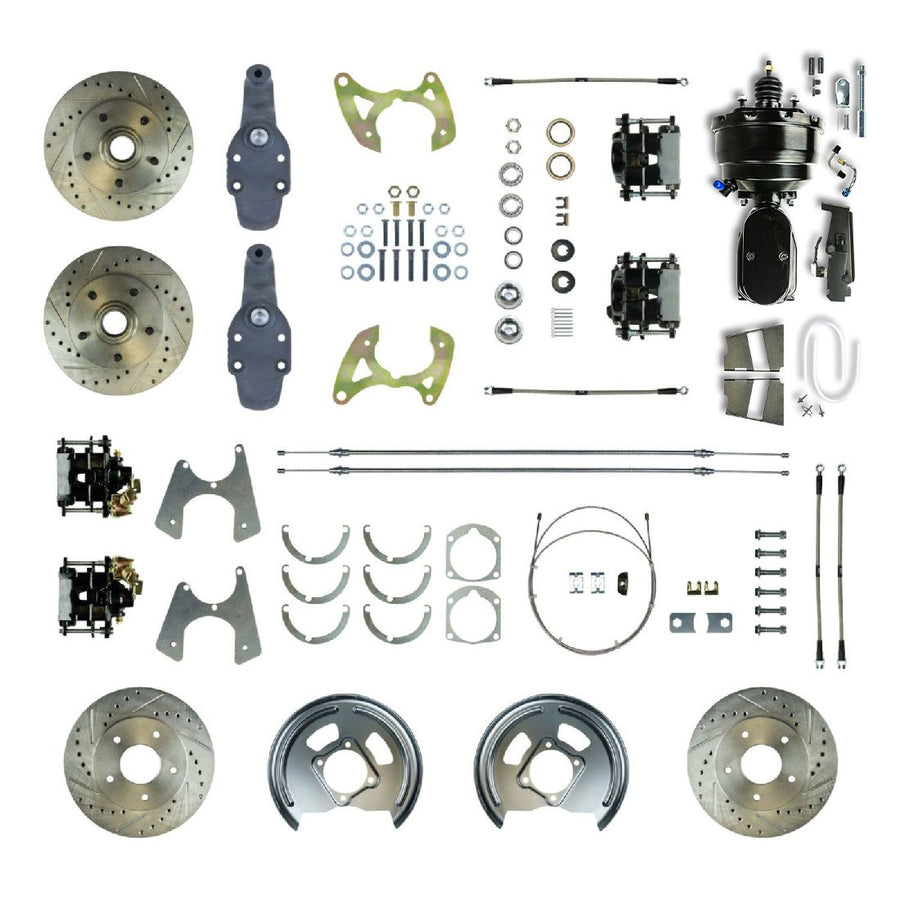 The Right Stuff 1958-64 Impala, 2" Drop, 8" Booster, Power 4-Wheel Disc Brake Conversion Kit - (FSC594DCDSY)